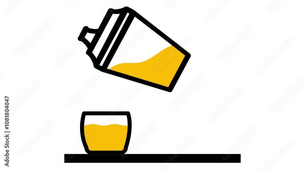 Animation of a glass filled with refreshing water, pouring water from jar or bottle, perfect for health and hydration themes Animation of a glass filled with refreshing water, pouring water from jar or bottle, perfect for health and hydration themes
