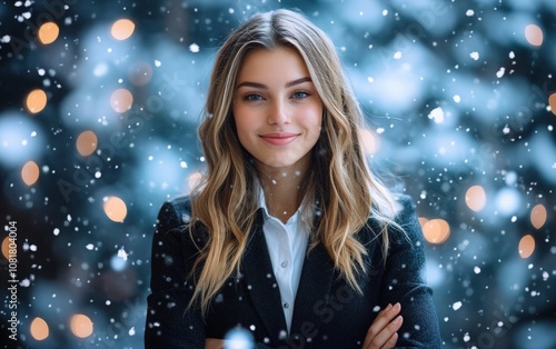 business woman christmas background professional stock photo 