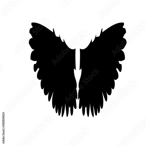 angel wings. the black angel wings look like a real feather. it's a beautiful color for vector. the vector looks good and nice.