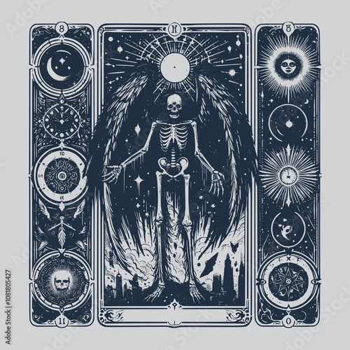 angel tarot card with dark themes