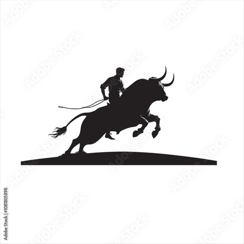 bull, matador, Corrida, people and bull silhouette, plaza de toros silhouette, vector plaza de toros,
bull and rider silhouette
