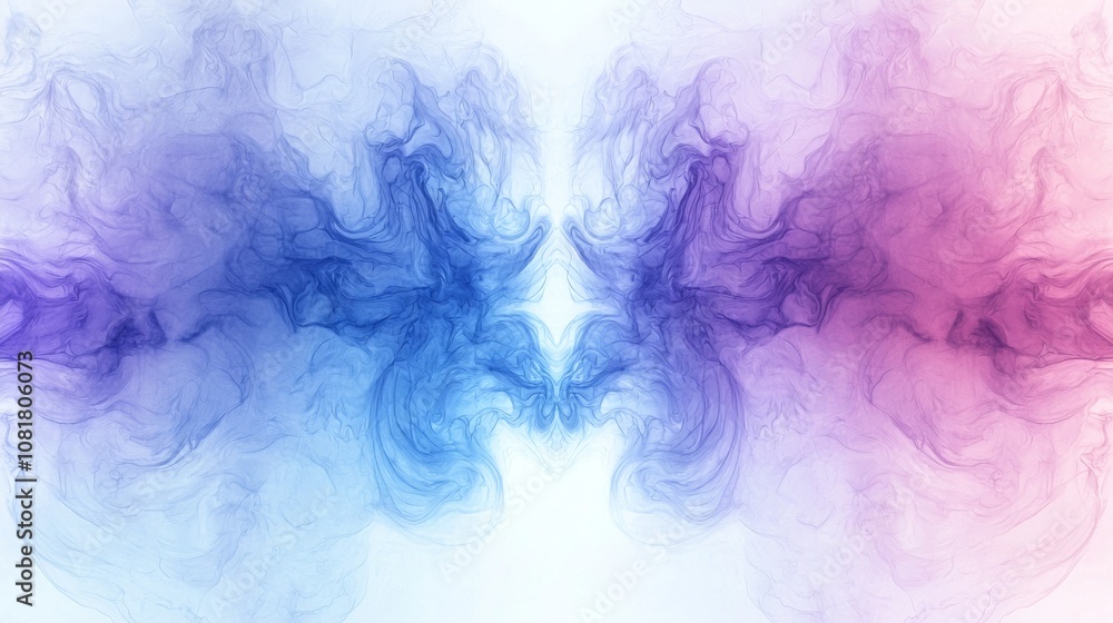 Fototapeta premium Mystical soft blue and purple aura design on white background