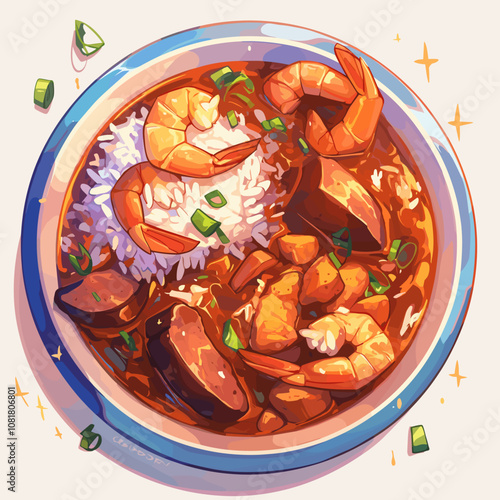 Spicy Cajun Gumbo with Shrimp and Sausage