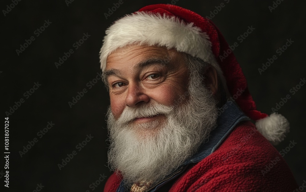 Naklejka premium santa portrait christmas new year background