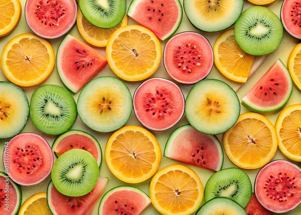 Colorful fruit pattern of slices Colorful fruit pattern of slices