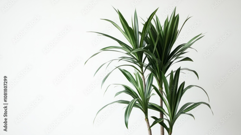 A tall fiddle-leaf fig with its large, dark green leaves, resting on a clean white surface A tall fiddle-leaf fig with its large, dark green leaves, resting on a clean white surface