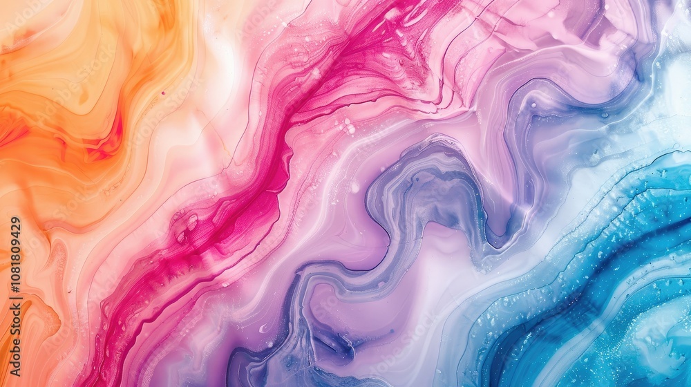 Colorful fluid art resembling ocean currents Colorful fluid art resembling ocean currents