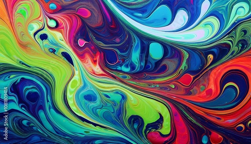 Abstract background, colors Indigo , Ruby and Lime Green reminiscent colors marbled paper or fluid art. fluidity and vibrant colors. Wallpaper abstract. ART. 