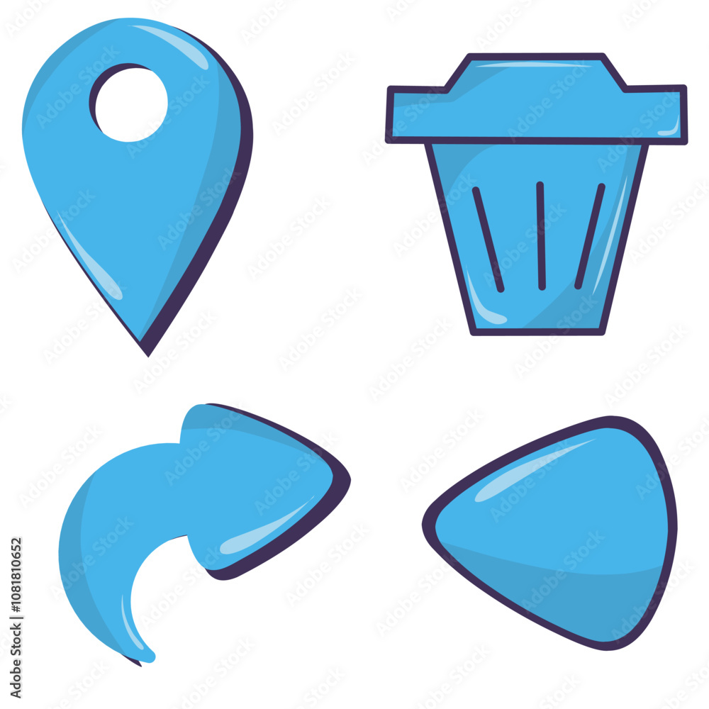 a series of blue button icons for web or game button designs a series of blue button icons for web or game button designs