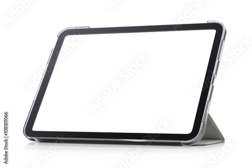 スタンドで立てた状態のタブレットPC