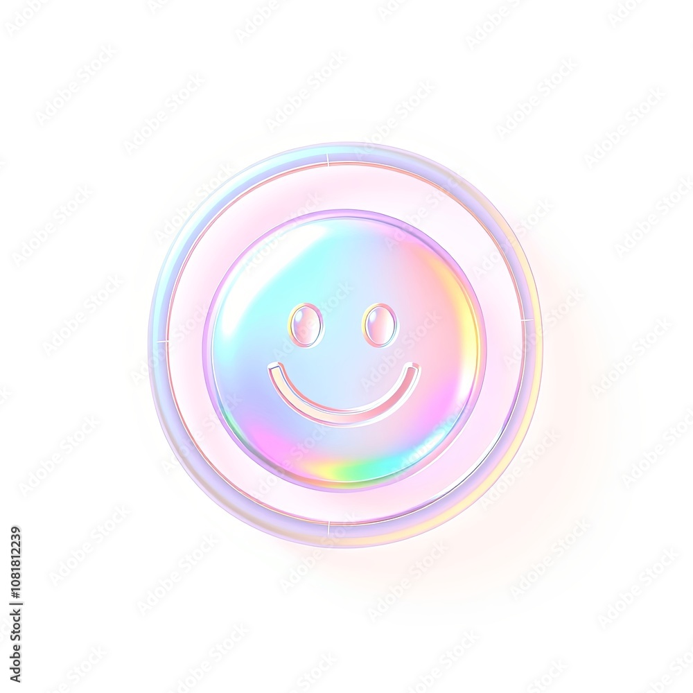 3D Iridescent Keto-Friendly Foods Design Element with Glitch Effect on White Background