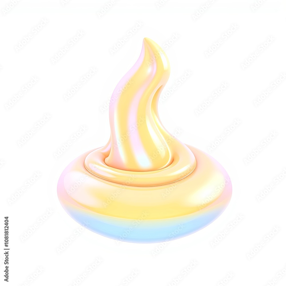 3D Design Element with Iridescent Creamy Sauce Theme, Glitch Effects, and Color-Shifting Aesthetic on White Background 3D Design Element with Iridescent Creamy Sauce Theme, Glitch Effects, and Color-Shifting Aesthetic on White Background