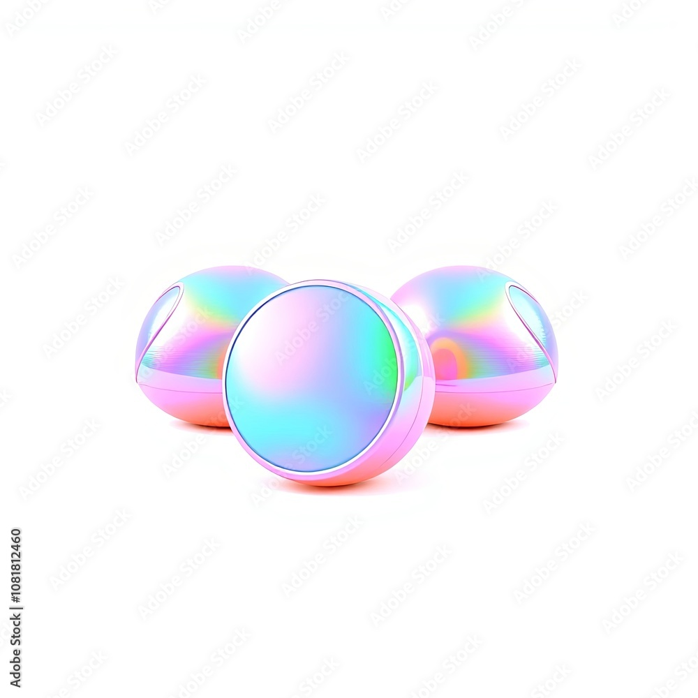 3D Fat Bomb Design Element with Iridescent Glitch Effects on White Background 3D Fat Bomb Design Element with Iridescent Glitch Effects on White Background