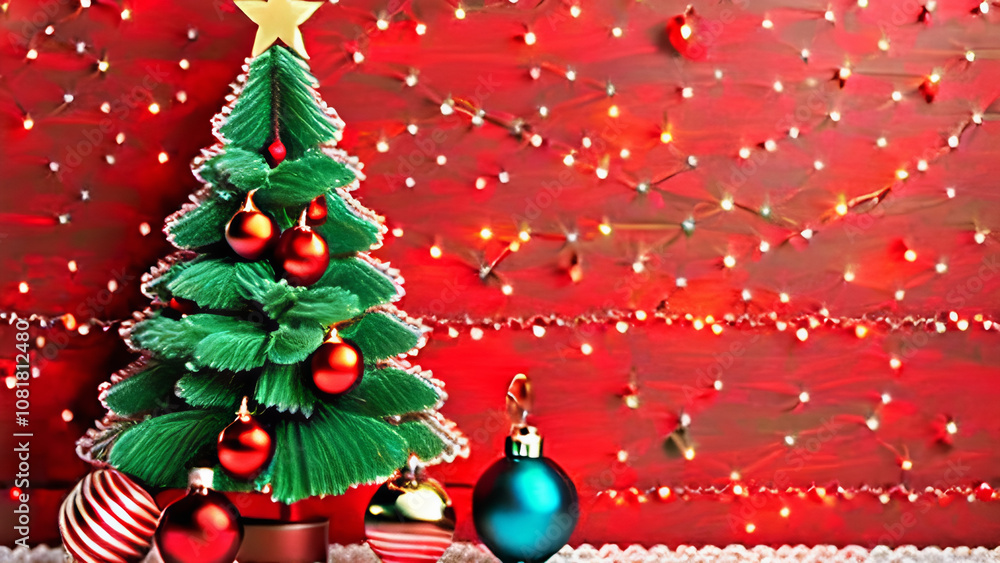 christmas tree with baubles and decorations christmas tree with baubles and decorations