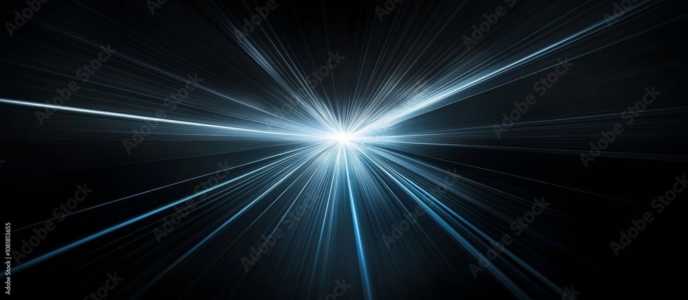 Intense Light Ray in Close-up Against a Dark Background Intense Light Ray in Close-up Against a Dark Background