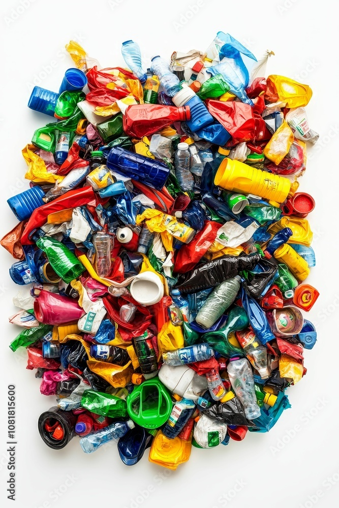 Colorful plastic bottles and bags. Colorful plastic bottles and bags.