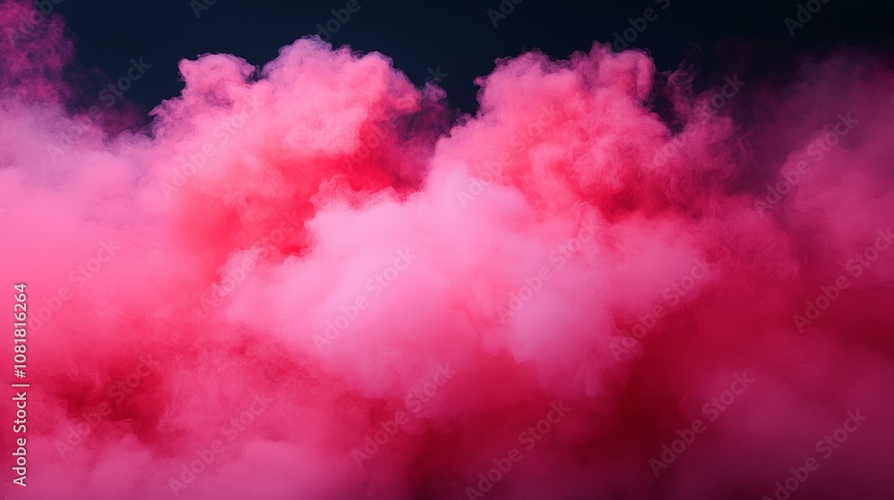Fototapeta premium Vibrant pink smoke clouds abstract background visual art dramatic mood close-up creative concept