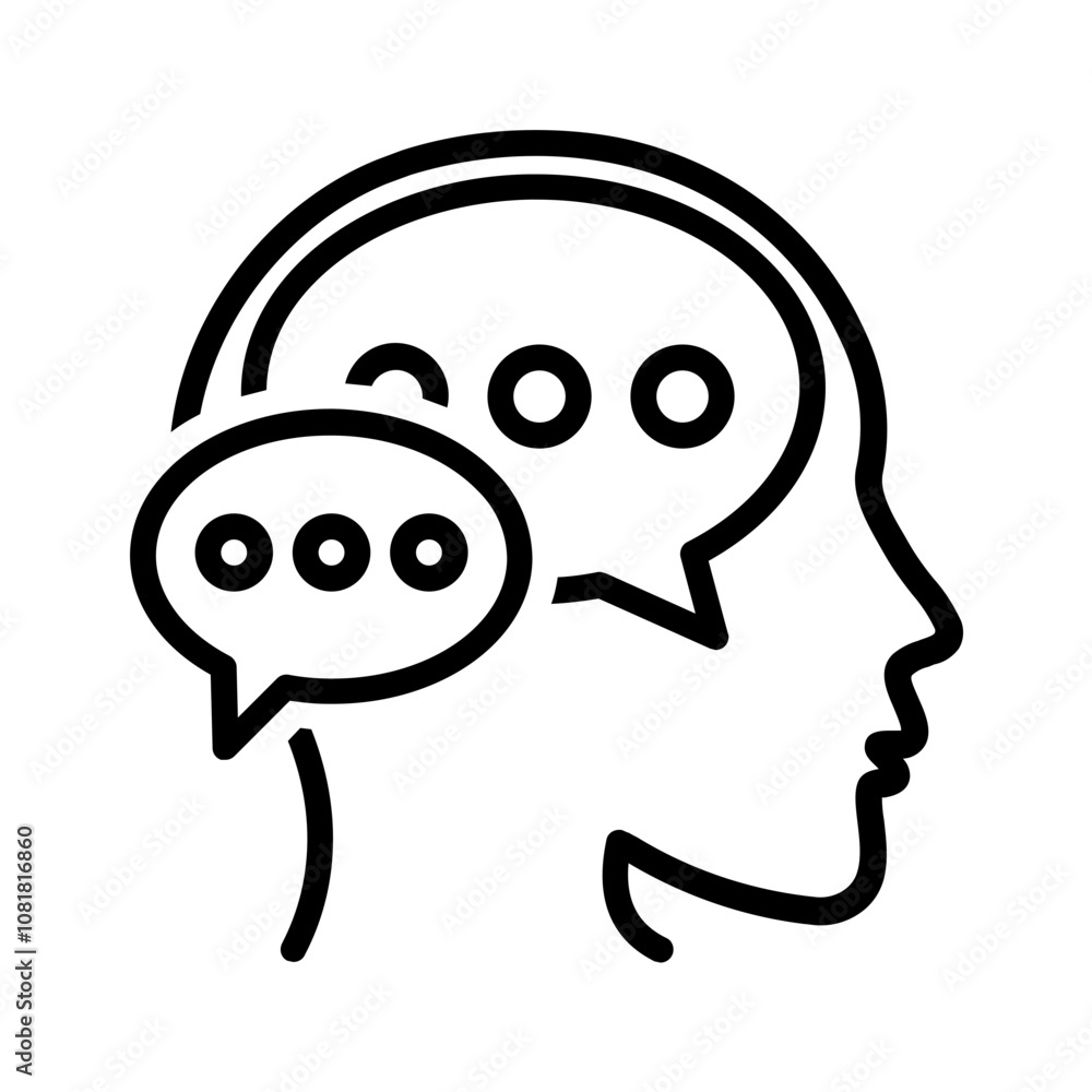 Vector black line icon for Internal communication Vector black line icon for Internal communication