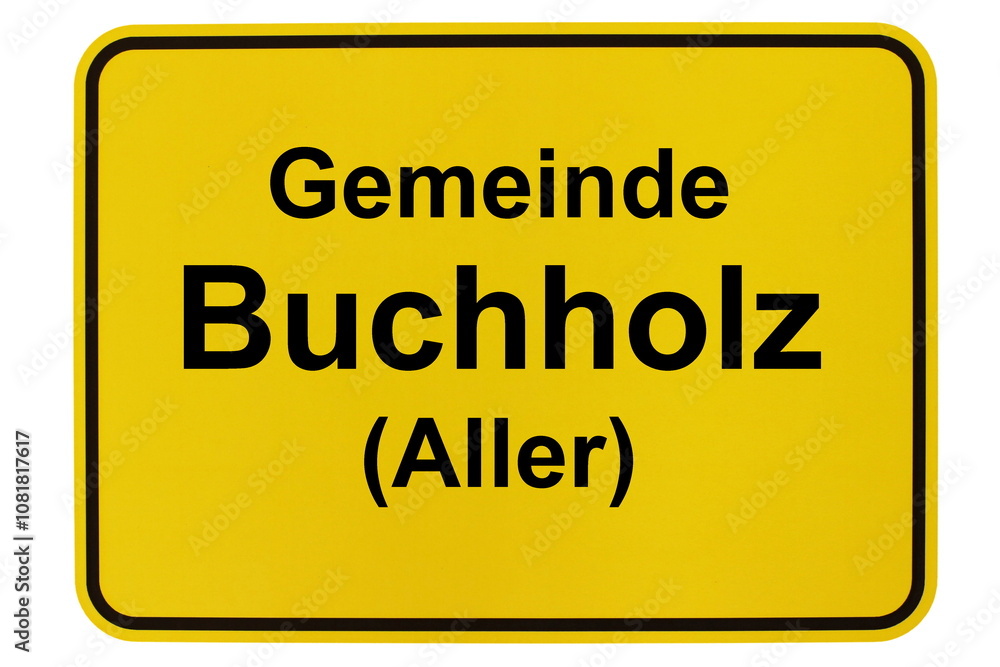 Illustration eines Ortsschildes der Gemeinde Buchholz an der Aller in Niedersachsen Illustration eines Ortsschildes der Gemeinde Buchholz an der Aller in Niedersachsen