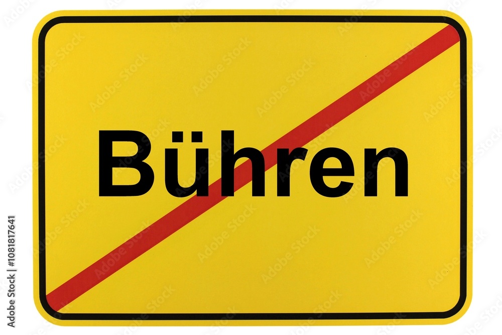 Illustration eines Ortsschildes der Gemeinde Bühren in Niedersachsen Illustration eines Ortsschildes der Gemeinde Bühren in Niedersachsen