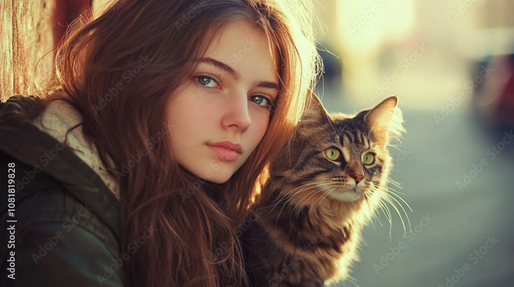 beautiful girl holding a cat beautiful girl holding a cat