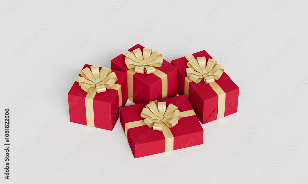 크리스마스 빨간 선물 상자 Christmas Red Gift Box With Gold Ribbon 크리스마스 빨간 선물 상자 Christmas Red Gift Box With Gold Ribbon