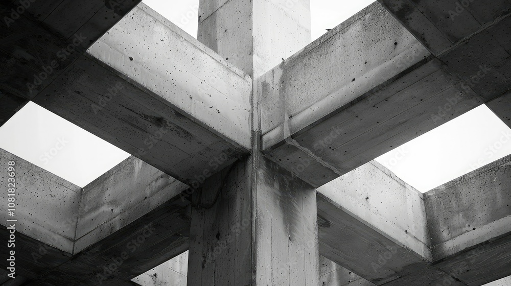 Abstract view of architectural beams intersecting Abstract view of architectural beams intersecting