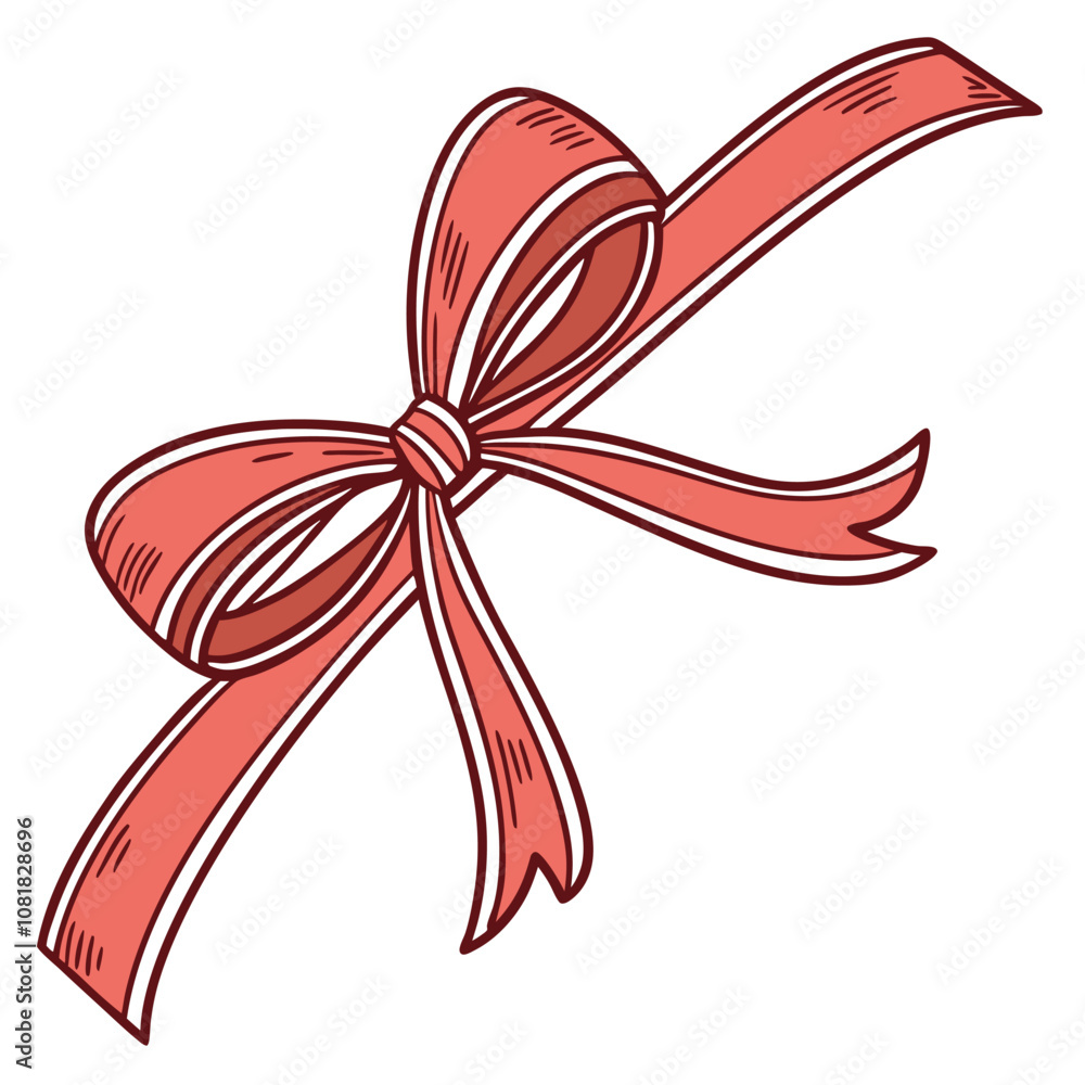 Classic Red Ribbon with Small, Neatly Tied Bow and Glossy Texture on Transparent Background Classic Red Ribbon with Small, Neatly Tied Bow and Glossy Texture on Transparent Background