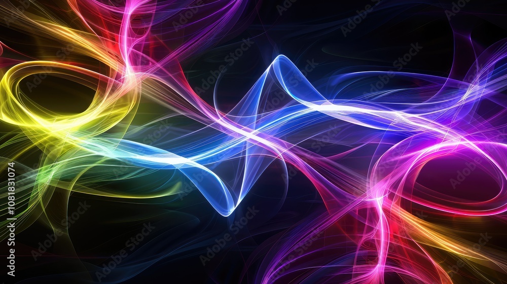 Abstract energy flow with colorful light effects Abstract energy flow with colorful light effects