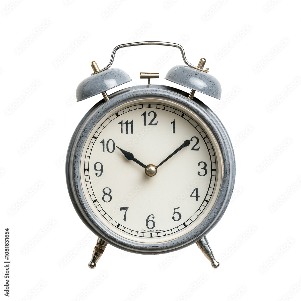 A Stylish Grey Alarm Clock Perfect for Modern Bedroom Decor and Enhancing Your Morning Routine, on the transparent background A Stylish Grey Alarm Clock Perfect for Modern Bedroom Decor and Enhancing Your Morning Routine, on the transparent background