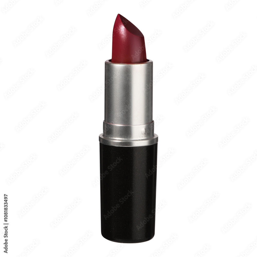 Opened red lipstick on white background Element for design in makeup and beauty advertising Opened red lipstick on white background Element for design in makeup and beauty advertising