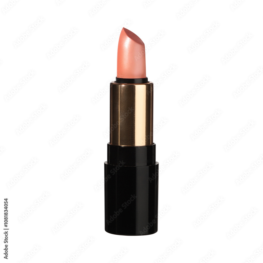 Opened red lipstick on white background Element for design in makeup and beauty advertising Opened red lipstick on white background Element for design in makeup and beauty advertising