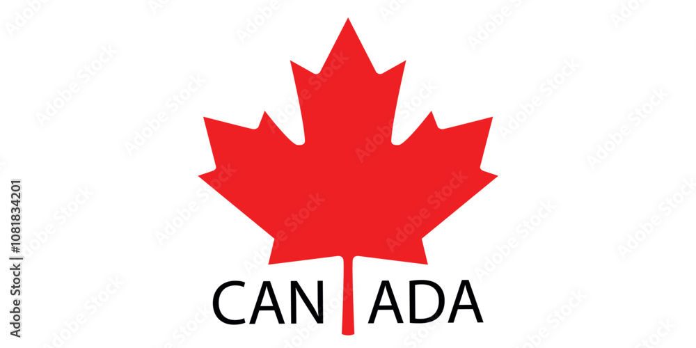 Maple leaf symbol with Canada text underneath. Maple leaf symbol with Canada text underneath.