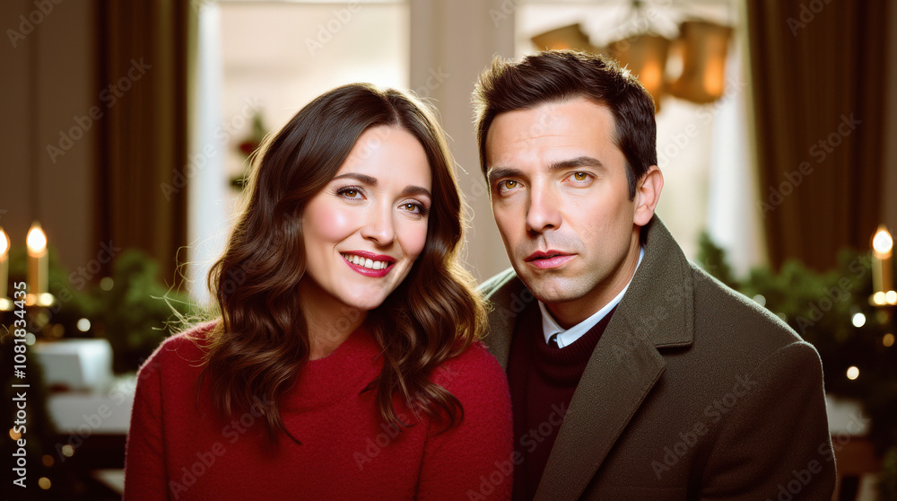 Romantic Christmas Couple Portrait – Heartwarming Holiday Moments for Festive Celebrations Romantic Christmas Couple Portrait – Heartwarming Holiday Moments for Festive Celebrations
