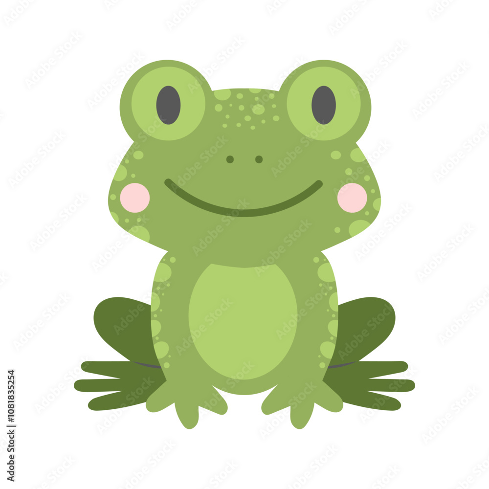 Cute frog. Cartoon character. Forest animal isolated on white background. Cute frog. Cartoon character. Forest animal isolated on white background.