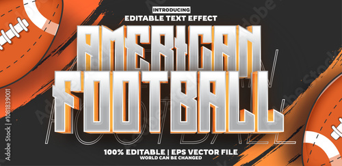 American Football  editable text effect in new modern trend style