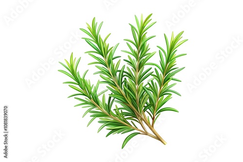 Vector Green Plant Branches. Nature Branches Illustration. Lush Greenery Vector Art. Botanical Branches Design. Simple Plant Branch Vector.