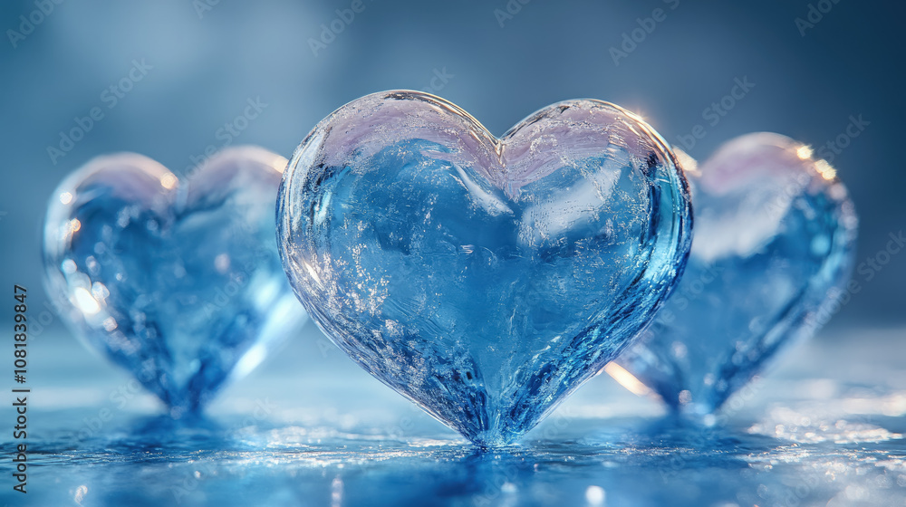 3d blue glossy hearts on azure background, wallpaper, valentines day, heart shaped figures, love, romance, pattern 3d blue glossy hearts on azure background, wallpaper, valentines day, heart shaped figures, love, romance, pattern