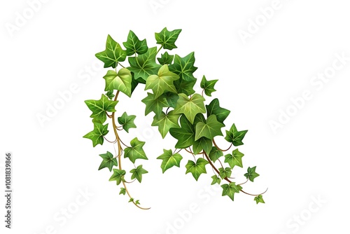 Climbing Vines Illustration. Minimalist Plant Vector. Green Vines on White. Elegant Climbing Plants. Vector Vine Design.