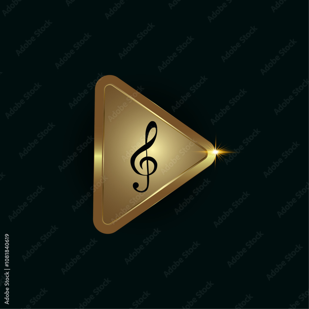 Musical key symbol on player button. Musical notes symbol vector illustration, Luxury playing button vector design and premium Music notes icon in the center design Musical key symbol on player button. Musical notes symbol vector illustration, Luxury playing button vector design and premium Music notes icon in the center design