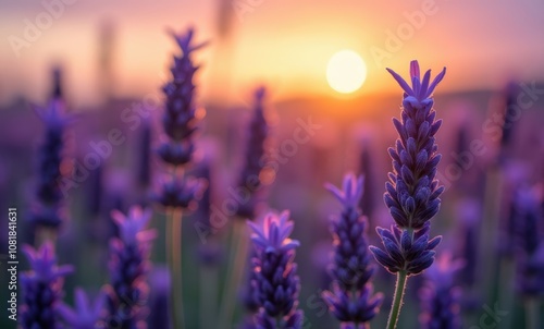 Lavender field at sunset