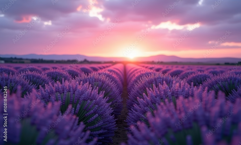 Lavender fields at sunset Lavender fields at sunset