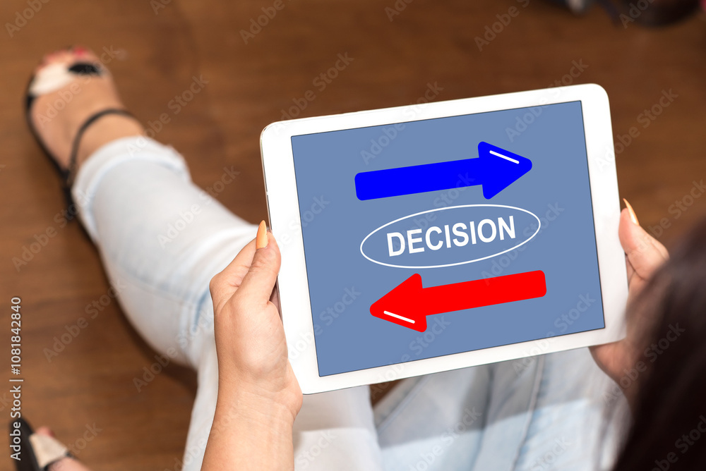Decision concept on a tablet Decision concept on a tablet