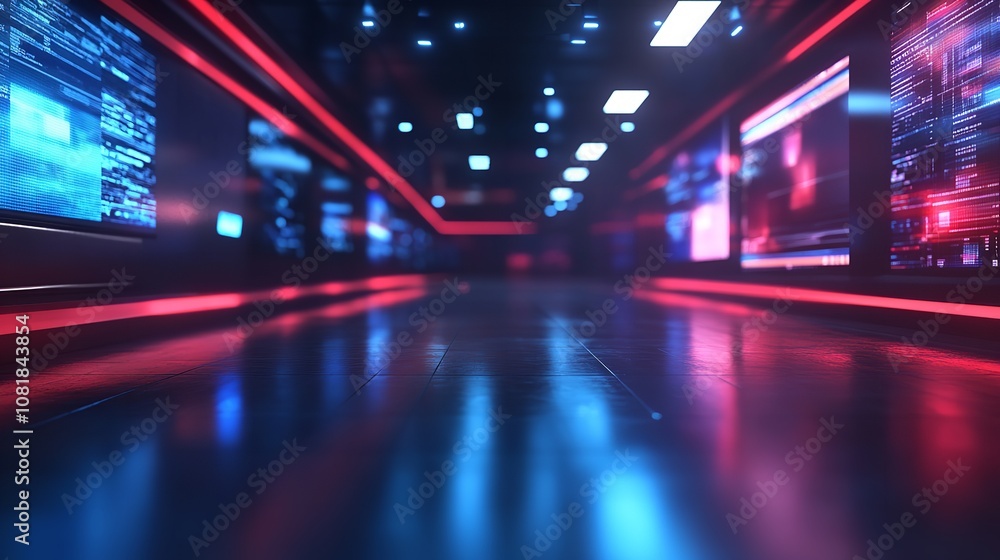 Futuristic abstract banner with blue red glow Futuristic abstract banner with blue red glow