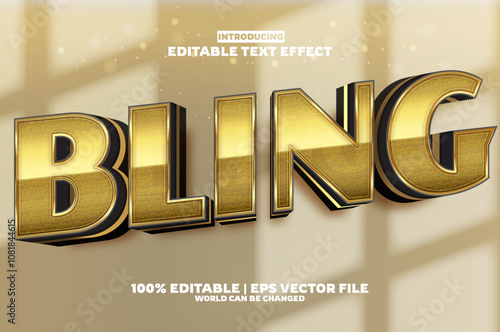 Bling new editable text effect in new modern trend style