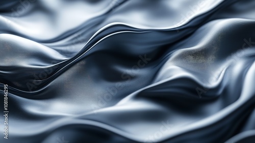 Abstract Black And White Waves Creating Fluid Motion In A Modern Artistic Display