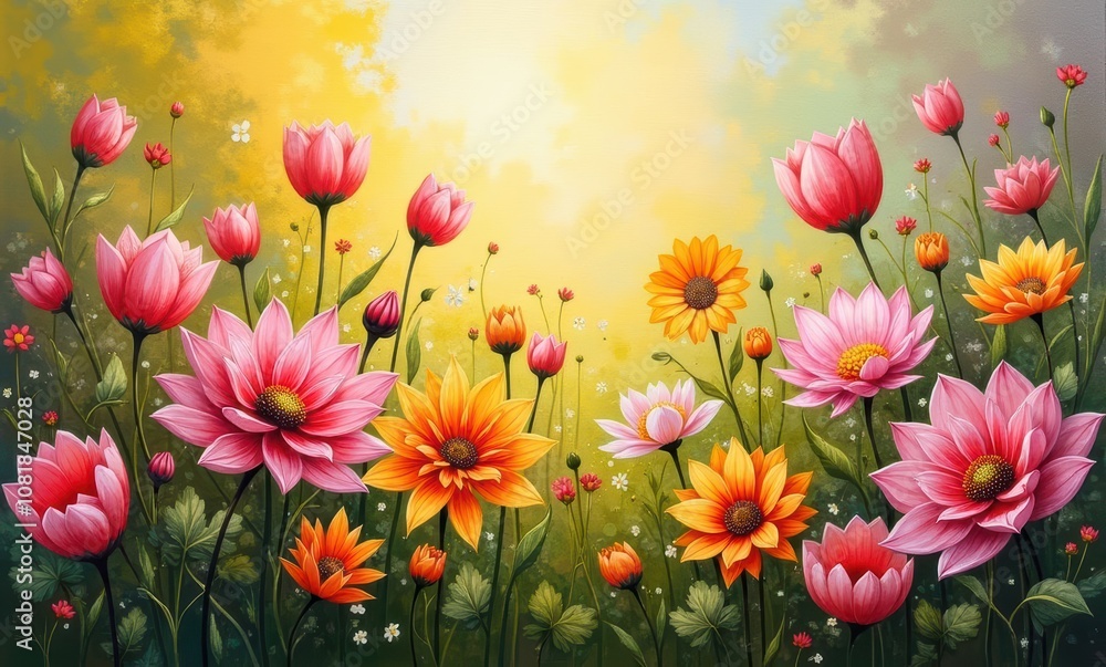Vibrant floral garden in bloom Vibrant floral garden in bloom