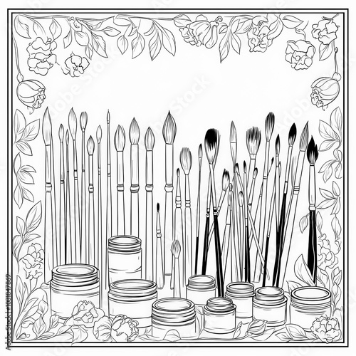 An artist's workshop with p...
