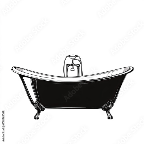 Bathtub Silhouette, Illustr...