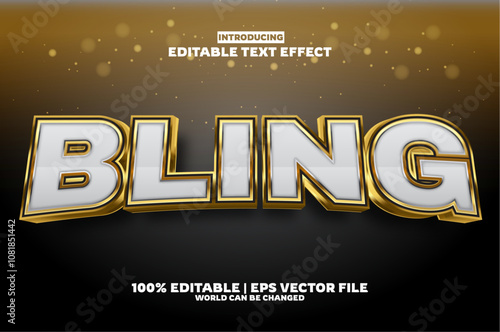 Bling editable text effect in new modern trend style